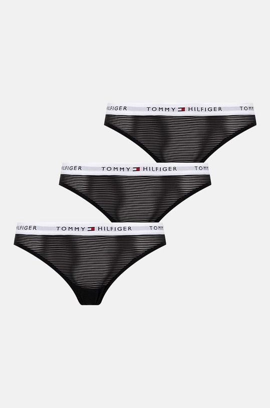 Tanga Tommy Hilfiger 3-pack tanga černá UW0UW05532
