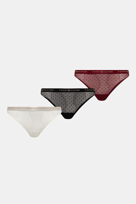 Tanga Tommy Hilfiger 3-pack tanga černá UW0UW05534