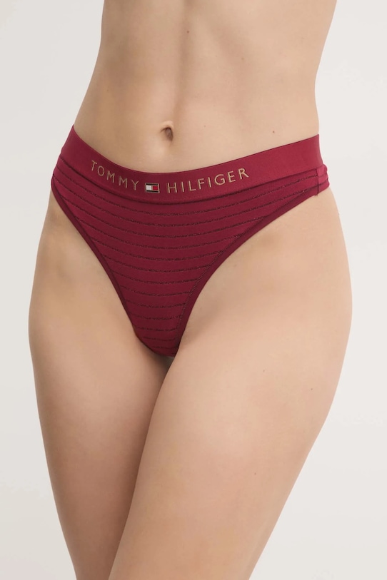 Tommy Hilfiger stringi dzianina bordowy UW0UW05589