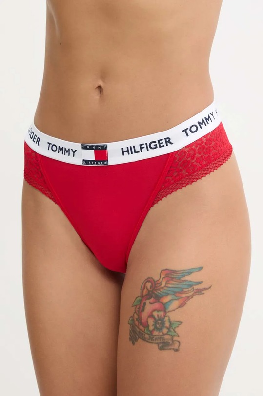 Tommy Hilfiger tanga csipke piros UW0UW05619