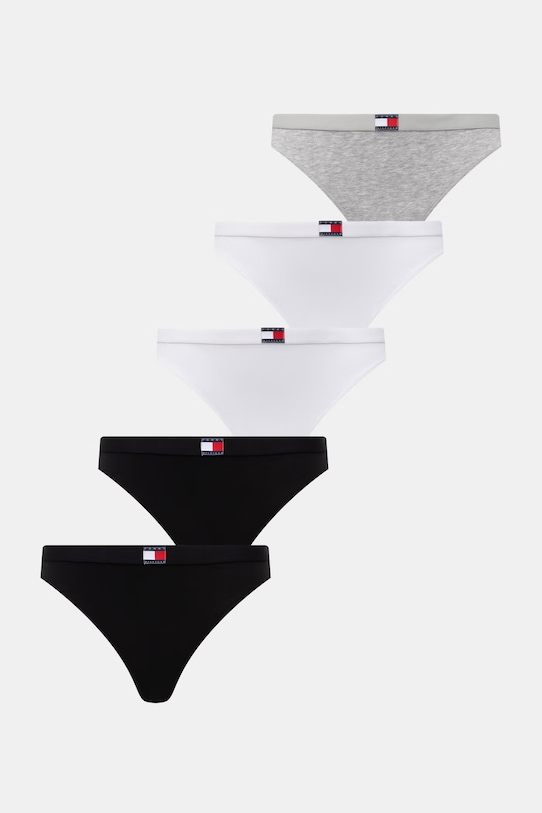 Tommy Hilfiger tangá dámske bavlnené s elastanom 5-pak čierna UW0UW05642