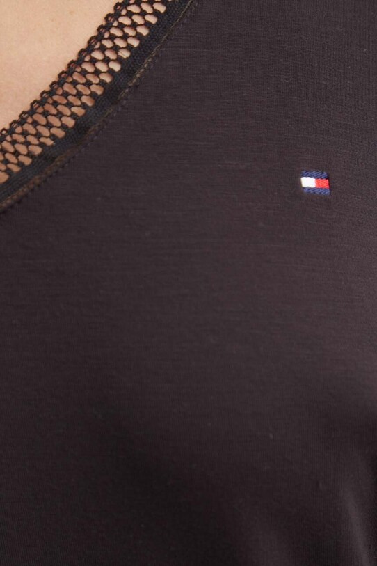 Pyžamové tričko s dlouhým rukávem Tommy Hilfiger UW0UW05568 černá