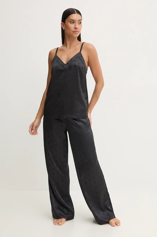 Pidžama Tommy Hilfiger bez uzorka crna UW0UW05559