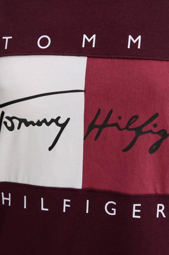 Pyžamové tričko Tommy Hilfiger UW0UW05631 burgundské