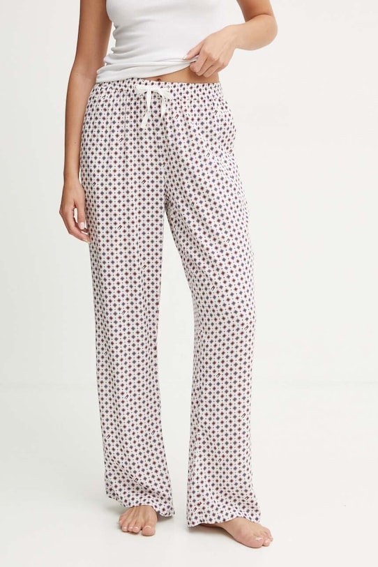 Παντελόνι πιτζάμας Tommy Hilfiger ύφασμα λευκό UW0UW05225