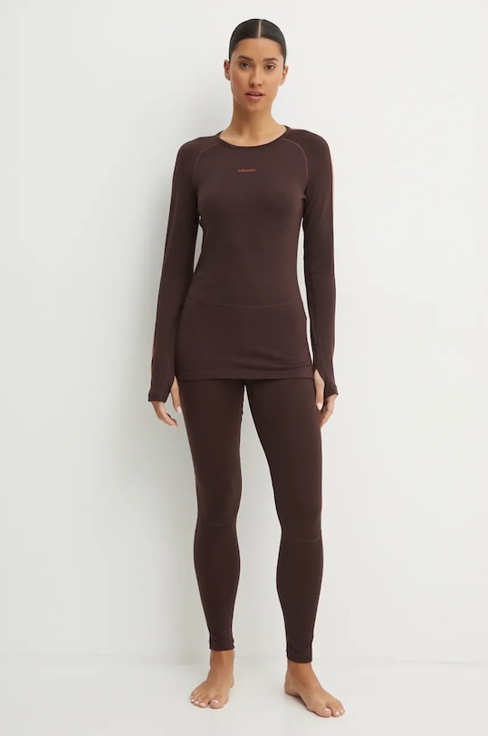 Icebreaker longsleeve funcțional ZoneKnit 260 IB0A56HL02W1 maro AW24