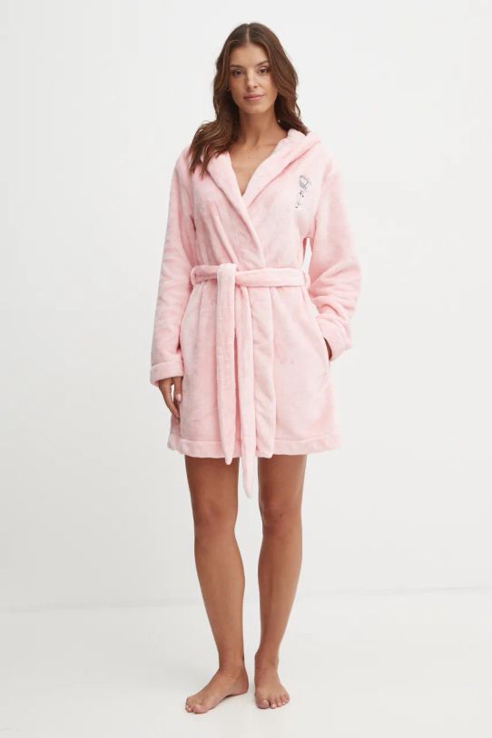 Juicy Couture szlafrok HOODED ROBE JCLRB224505.121 różowy AW24