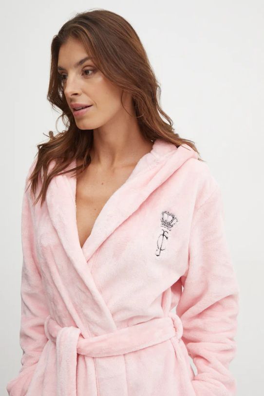 Juicy Couture szlafrok HOODED ROBE różowy JCLRB224505.121