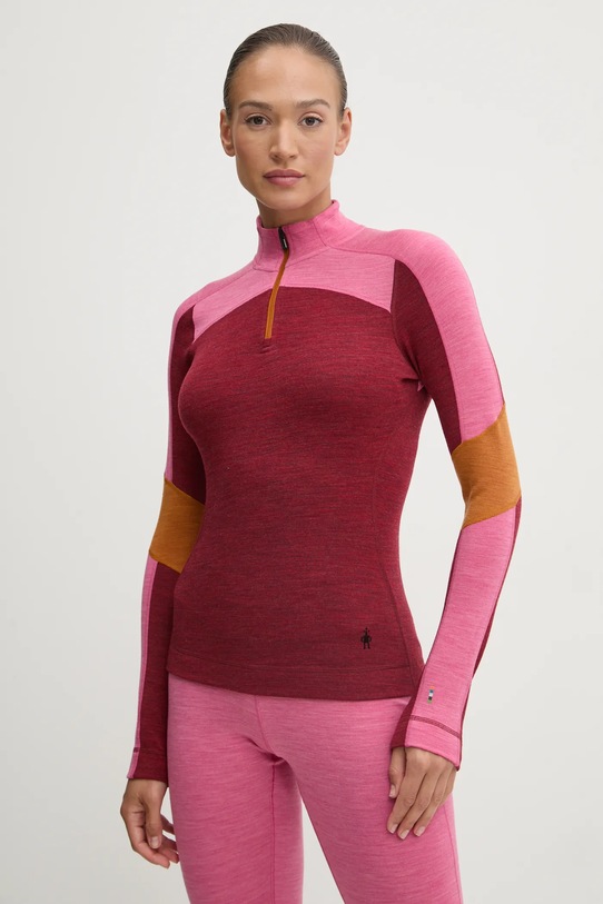 Funkční triko s dlouhým rukávem Smartwool Planet friendly burgundské SW002833