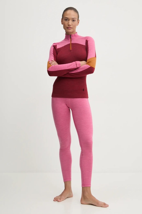 Funkční triko s dlouhým rukávem Smartwool SW002833 burgundské AW24