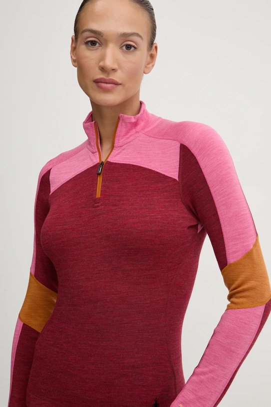 Funkční triko s dlouhým rukávem Smartwool burgundské SW002833