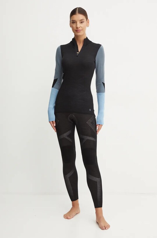 Smartwool longsleeve funkcyjny Intraknit Thermal Merino Base Layer Colorblock SW002837 czarny AW24