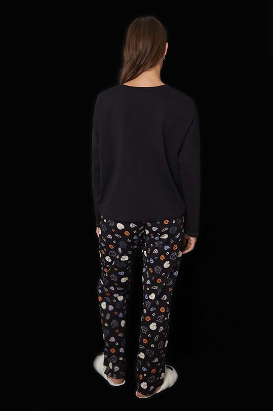 Bombažna pižama women'secret HALLOWEEN 3138583 črna