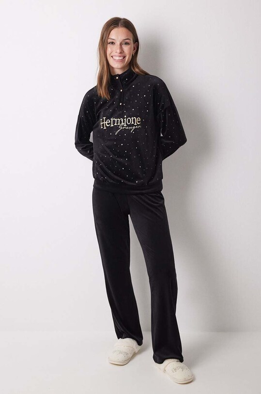 Pyžamo women'secret LA NUIT HARRY POTTER jemný vzor čierna 3138555
