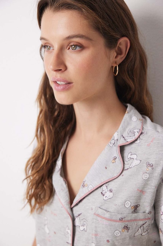 Oblečenie Bavlnené pyžamo women'secret Snoopy 3138584 sivá