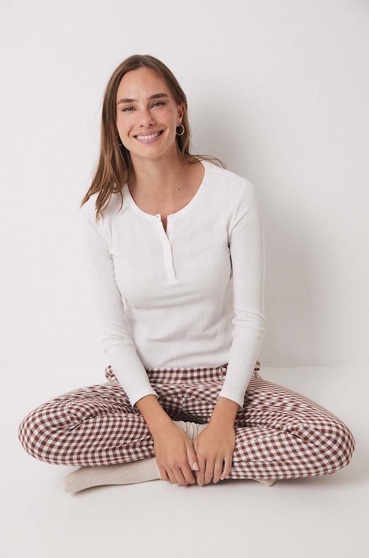 Pyžamové kalhoty women'secret MIX AND MATCH SUNDAY BRUNCH 3708452 hnědá