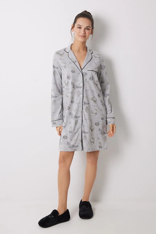 Odzież women'secret koszula nocna bawełniana LA NUIT HARRY POTTER 4448049 szary