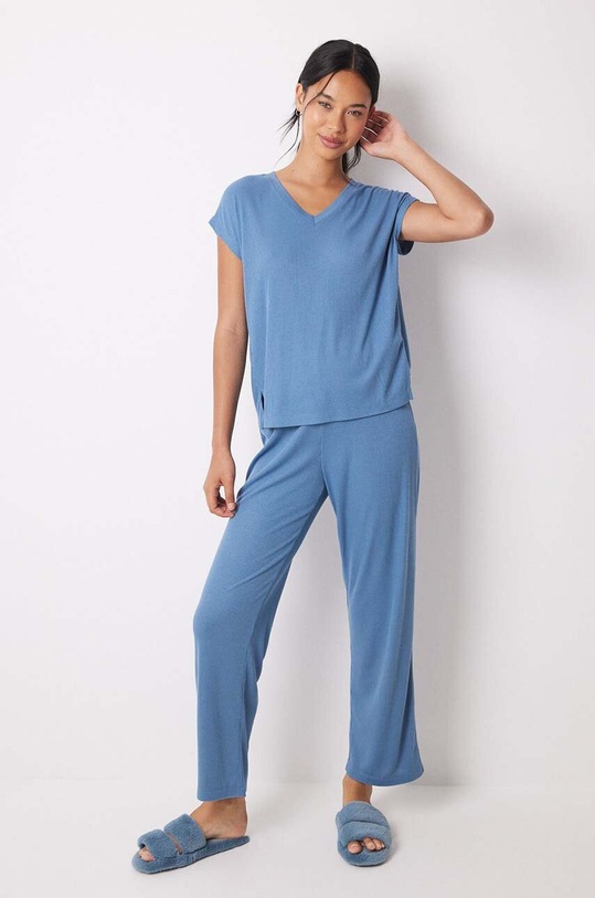 Πιτζάμα women'secret LIFEWEAR NORDIC BOTANICAL πλεκτό ύφασμα μπλε 4758220