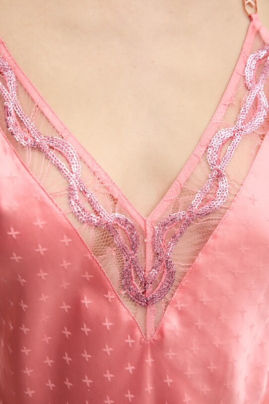 Chantelle top de pijama de mătase roz C017I5