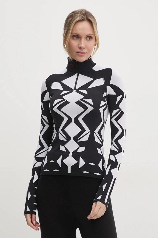 Функциональный лонгслив Perfect Moment Perfect Jacquard зимний спорт чёрный W3001122.2213