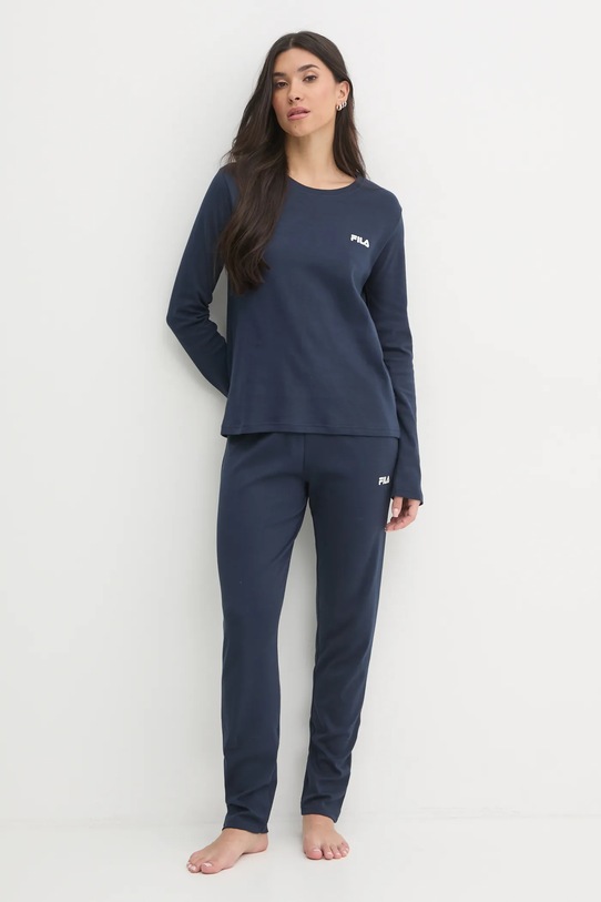 Bavlněné pyžamo Fila sada námořnická modř FPW4189