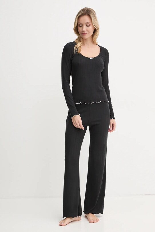 Abercrombie & Fitch pantaloni de pijama KI146.4085.900 negru AW24