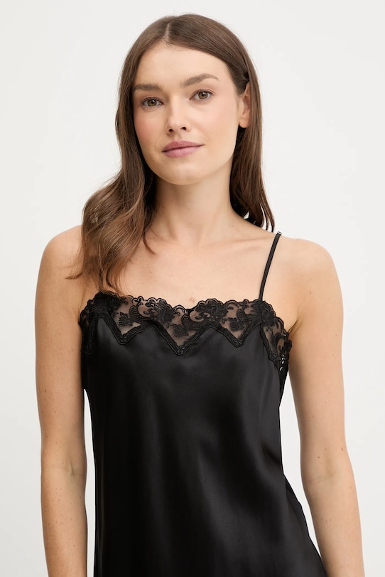 Chantelle koszulka nocna jedwabna czarny C15OW5