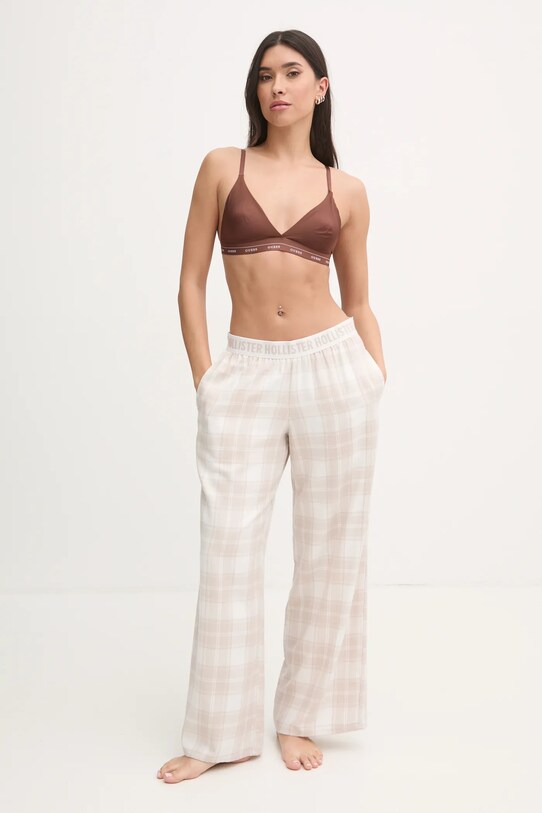 Hollister Co. pantaloni de pijama KI346.4066.105 bej AW24