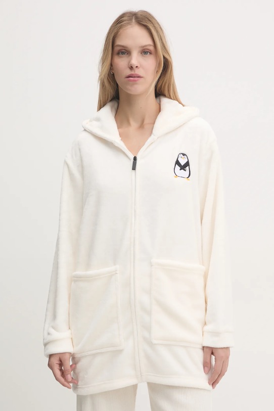 Ρόμπα United Colors of Benetton πλεκτό ύφασμα μπεζ 6FK81800R