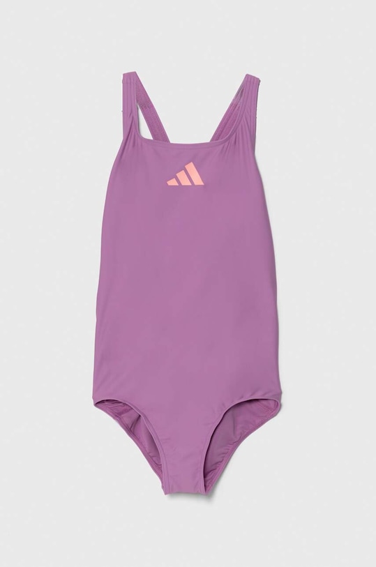 adidas Performance costum de baie dintr-o bucată pentru copii 3 BARS SOL ST moale violet IT2713