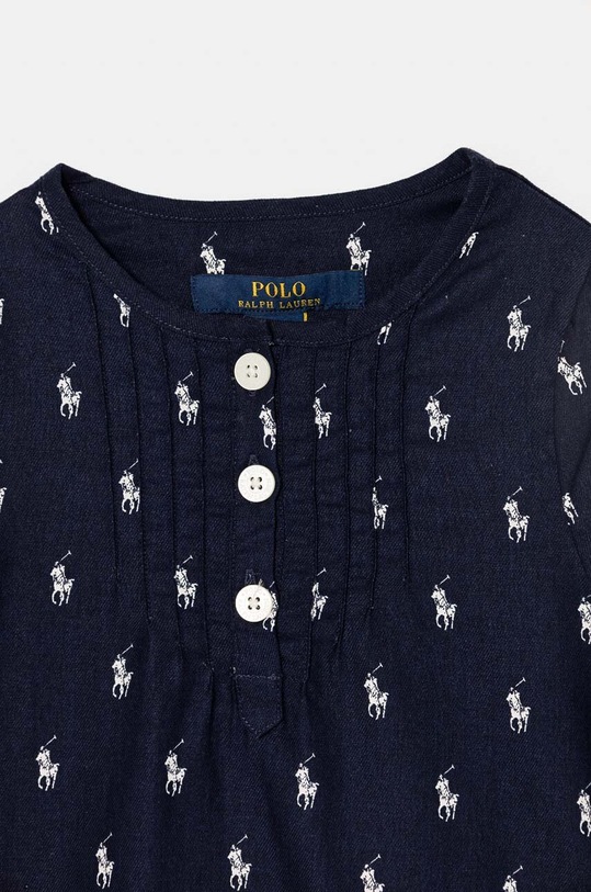Fete Polo Ralph Lauren cămașă de noapte din bumbac pentru copii 3P0197 bleumarin