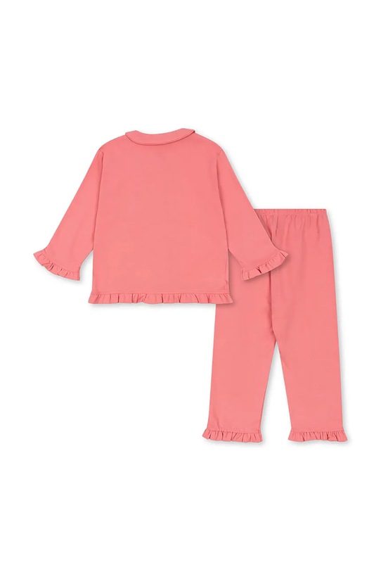 Konges Sløjd pijamale de bumbac pentru copii PIO FRILL SET GOTS KS102059 roz AW24