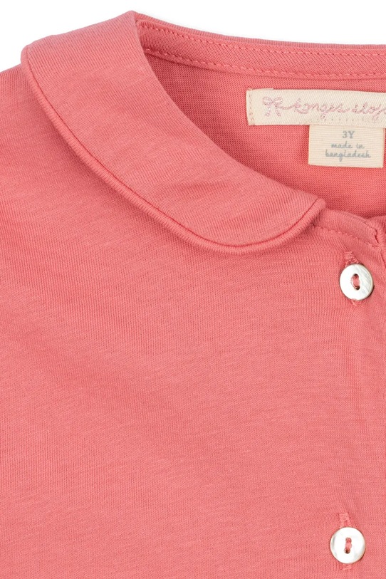 Fete Konges Sløjd pijamale de bumbac pentru copii PIO FRILL SET GOTS KS102059 roz