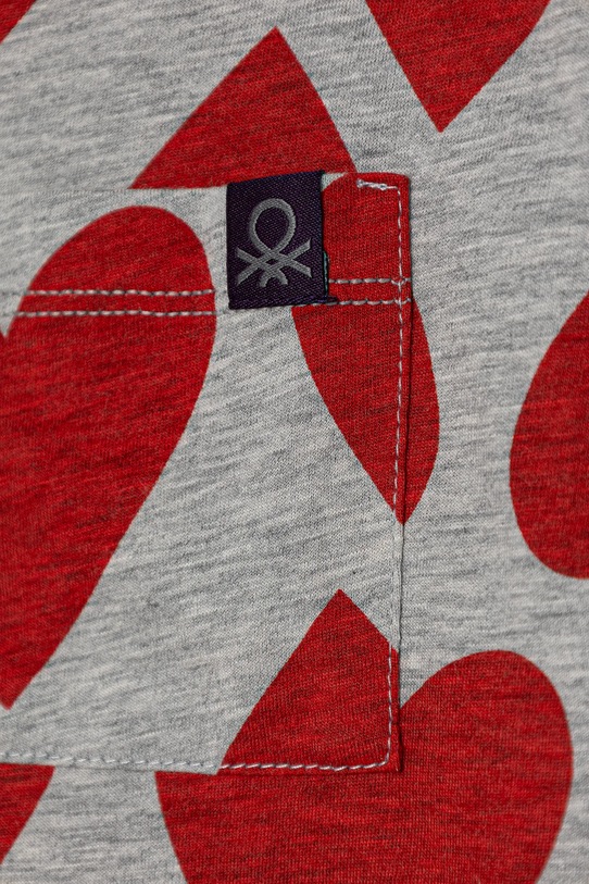 United Colors of Benetton piżama bawełniana dziecięca szary 3MR70P072.G.Seasonal