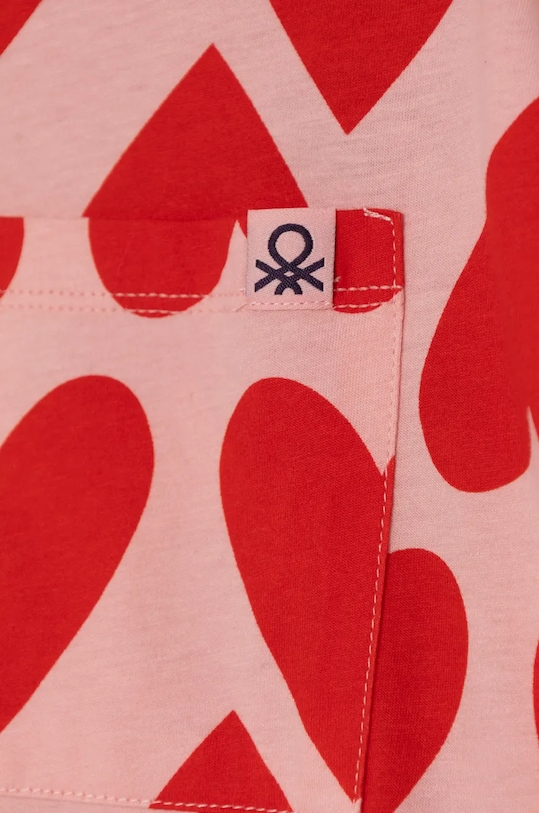 Dziewczynka United Colors of Benetton piżama bawełniana dziecięca 3MR70P072.G.Seasonal różowy