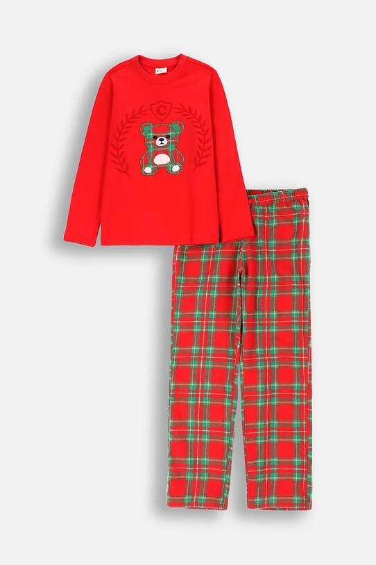 Coccodrillo pijamale de bumbac pentru copii set rosu ZC4448119PJS