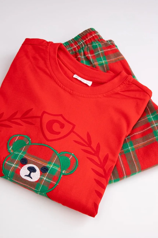 Coccodrillo set de pijama de bumbac pentru copii ZC4448119PJS rosu