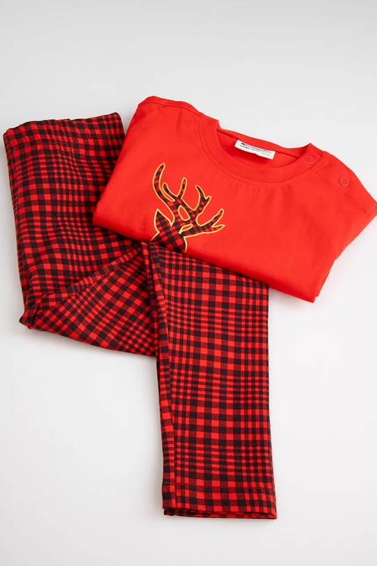 Coccodrillo set de pijama de bumbac pentru copii ZC4448107MER rosu