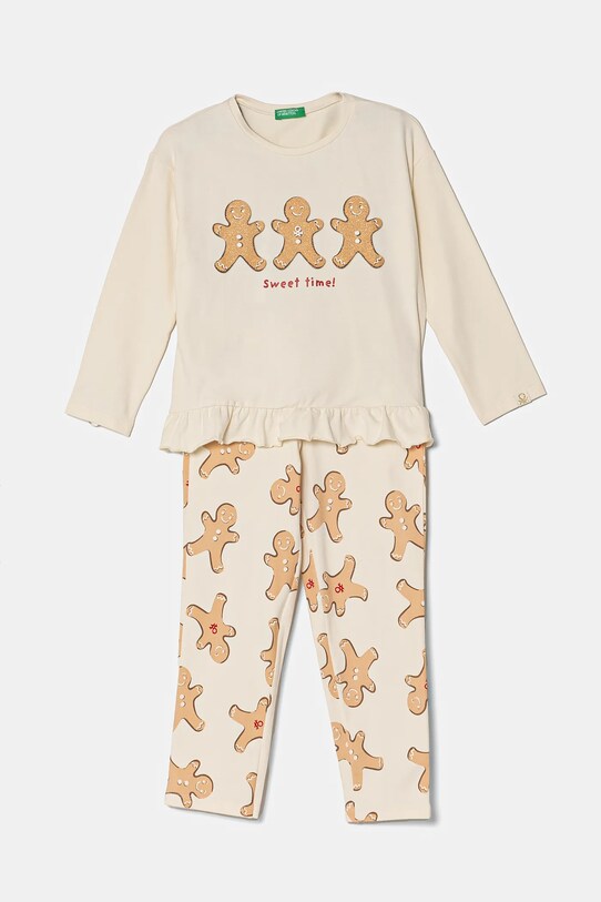 United Colors of Benetton piżama komplet beżowy 3DKE0P07Z.G.Seasonal