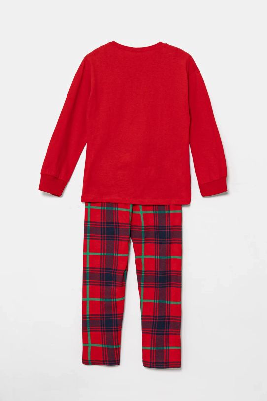 United Colors of Benetton pijamale de bumbac pentru copii 37MW0P07R.G.Seasonal rosu AW24