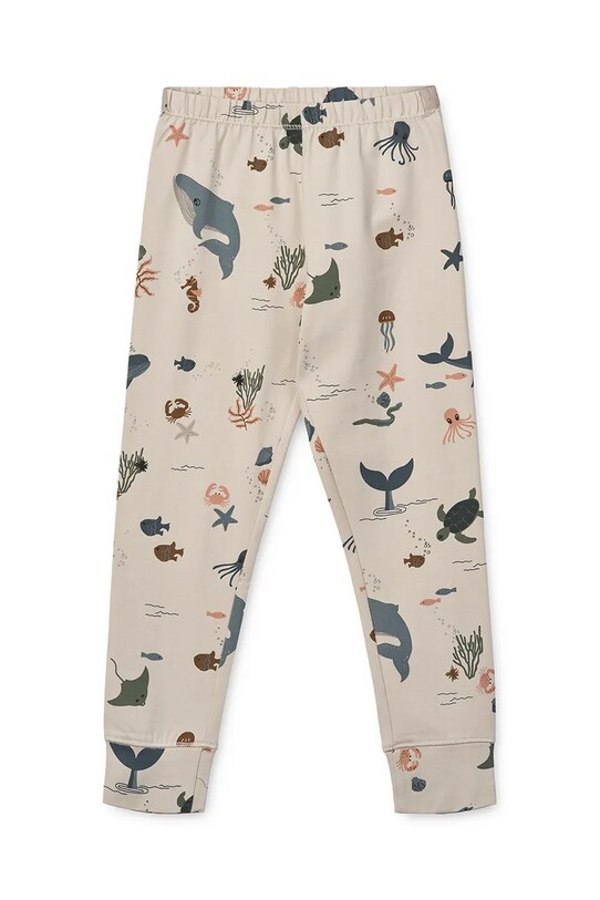 Chłopiec Liewood piżama bawełniana dziecięca Wilhelm Printed Pyjamas Set LW19854 beżowy