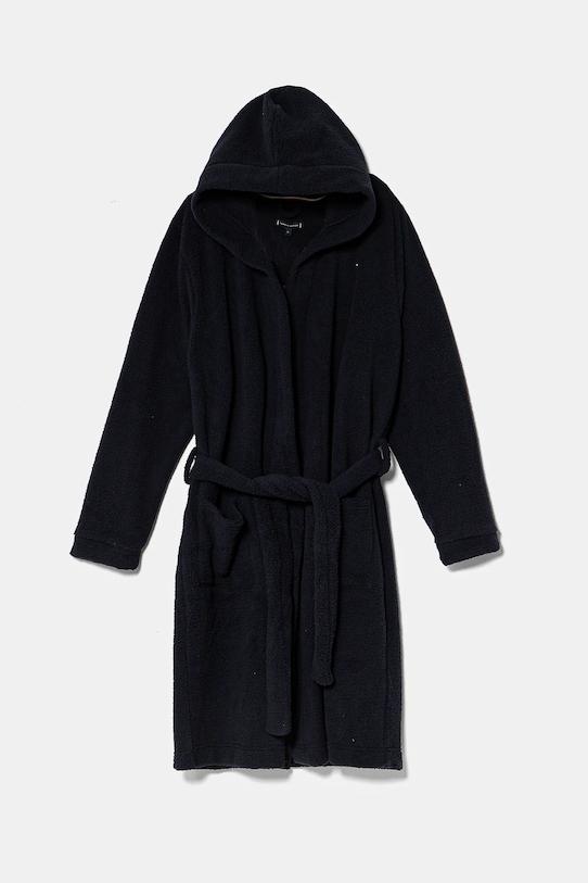 Dječji kućni ogrtač Tommy Hilfiger bez uzorka mornarsko plava UK0UK00072.9BYH