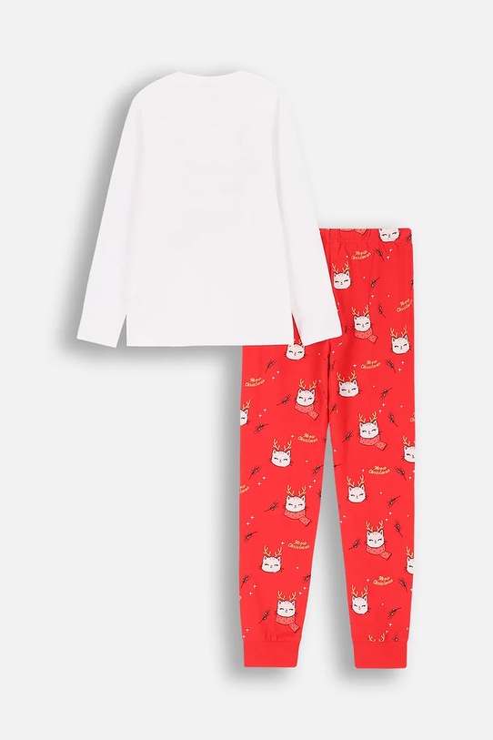 Coccodrillo piżama bawełniana dziecięca ZC4448105MER czerwony AW24