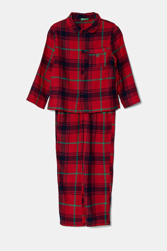 Detské bavlnené pyžamo United Colors of Benetton sada červená 43UL0P007.G.Seasonal
