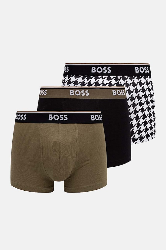 Bokserice BOSS 3-pack bez uzorka zelena 50517829