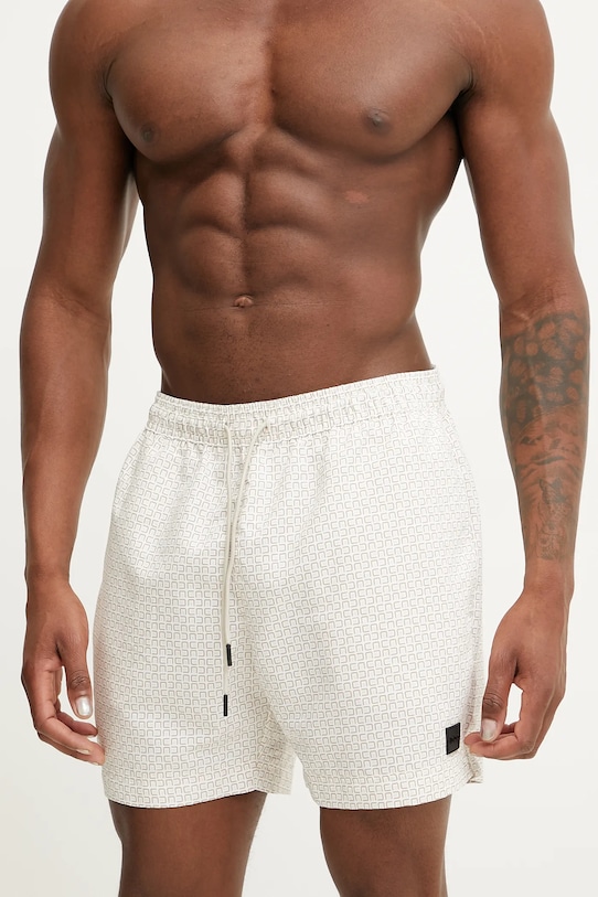 Plavkové šortky BOSS Planet friendly béžová 50518968