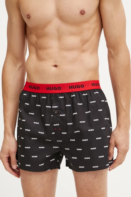 Памучни боксерки HUGO (3 броя) 50518079 черен AW24