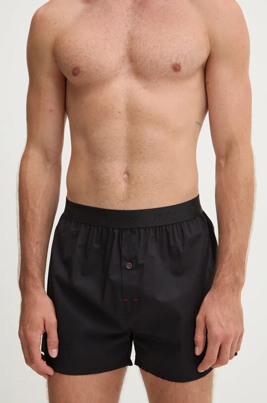 Bavlnené boxerky HUGO 3-pak bavlna čierna 50518079