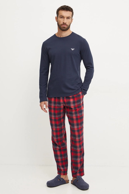 Emporio Armani Underwear piżama bawełniana wzorzyste granatowy 111955.4F599