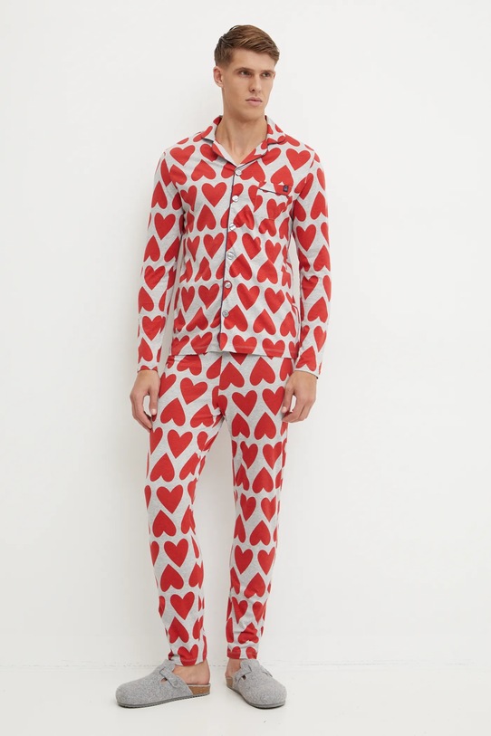 Bavlněné pyžamo United Colors of Benetton sada šedá 3MR74P02E